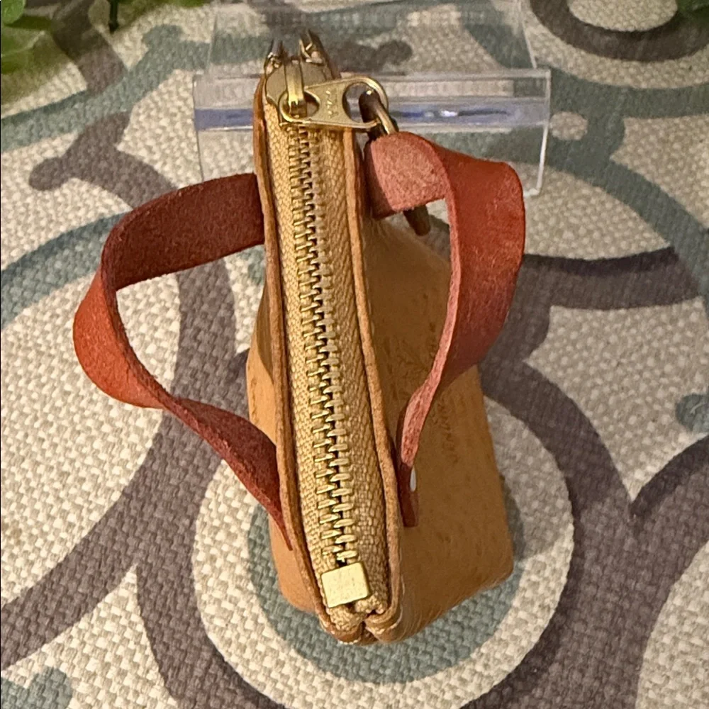 Tan Leather Women's Bag Keychain